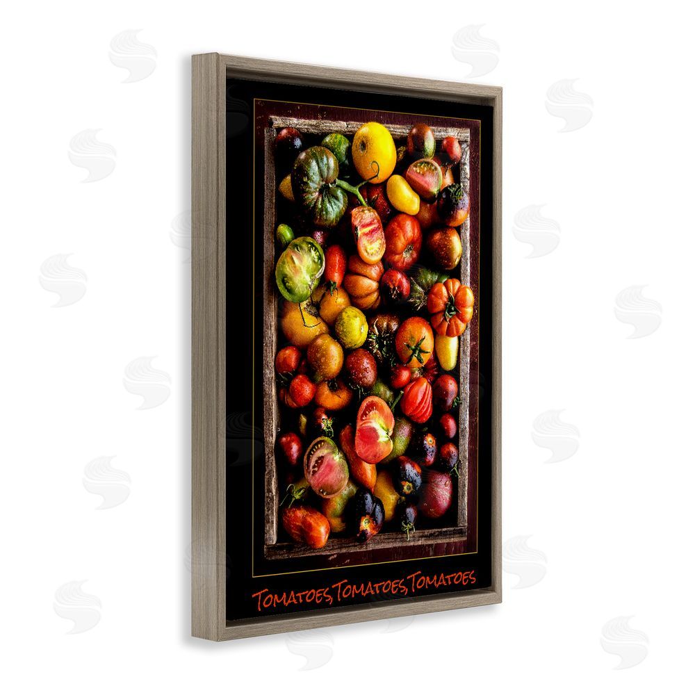 Carl Kravats Ripe & Bountiful Tomato Harvest Brown Floating Framed Canvas Wall Art
