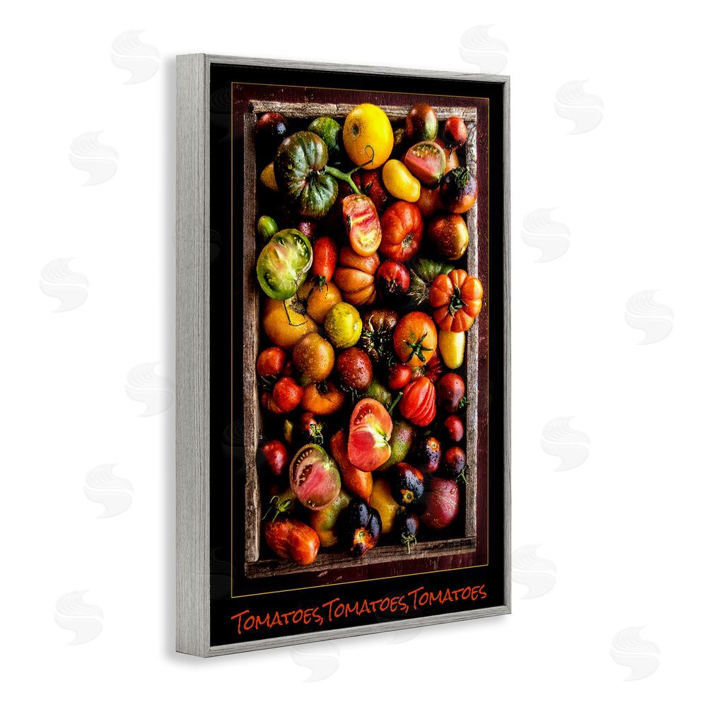 Carl Kravats Ripe & Bountiful Tomato Harvest Gray Framed Giclee Wall Art