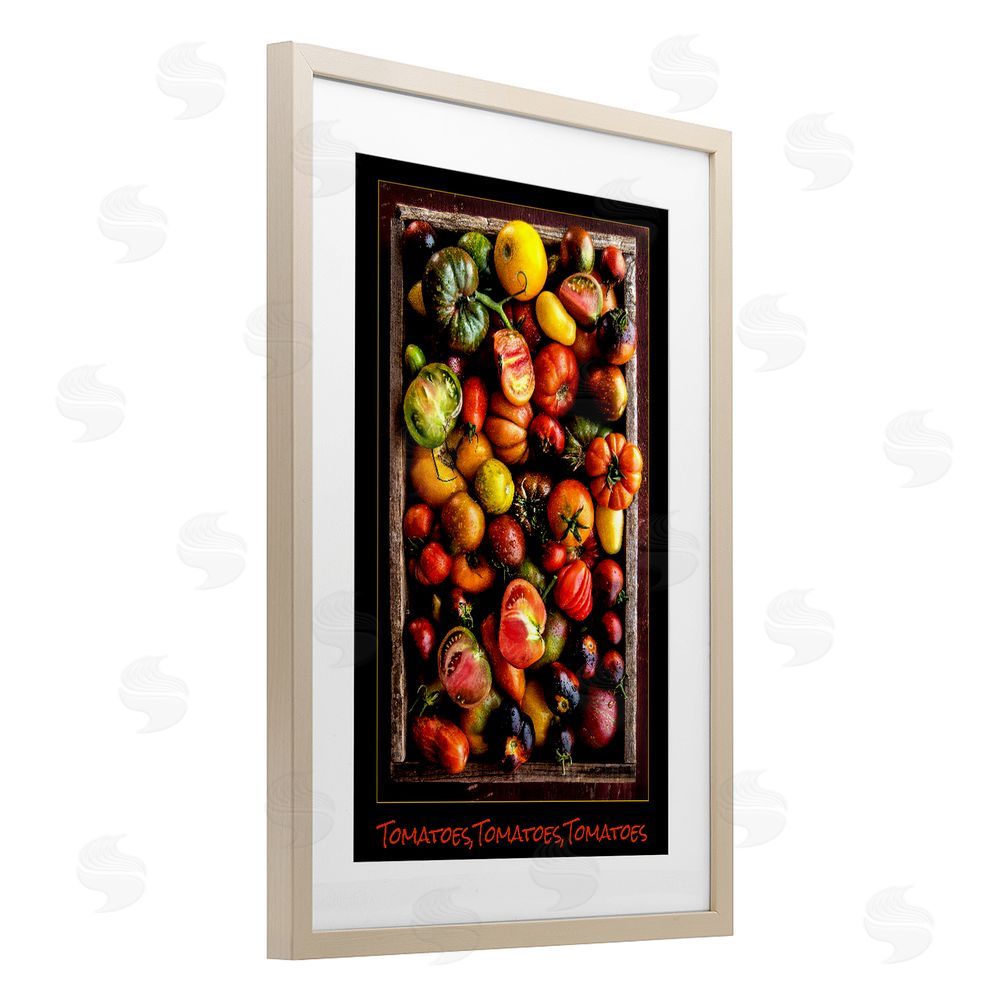 Carl Kravats Ripe & Bountiful Tomato Harvest Brown Framed Print Under Glass Wall Art