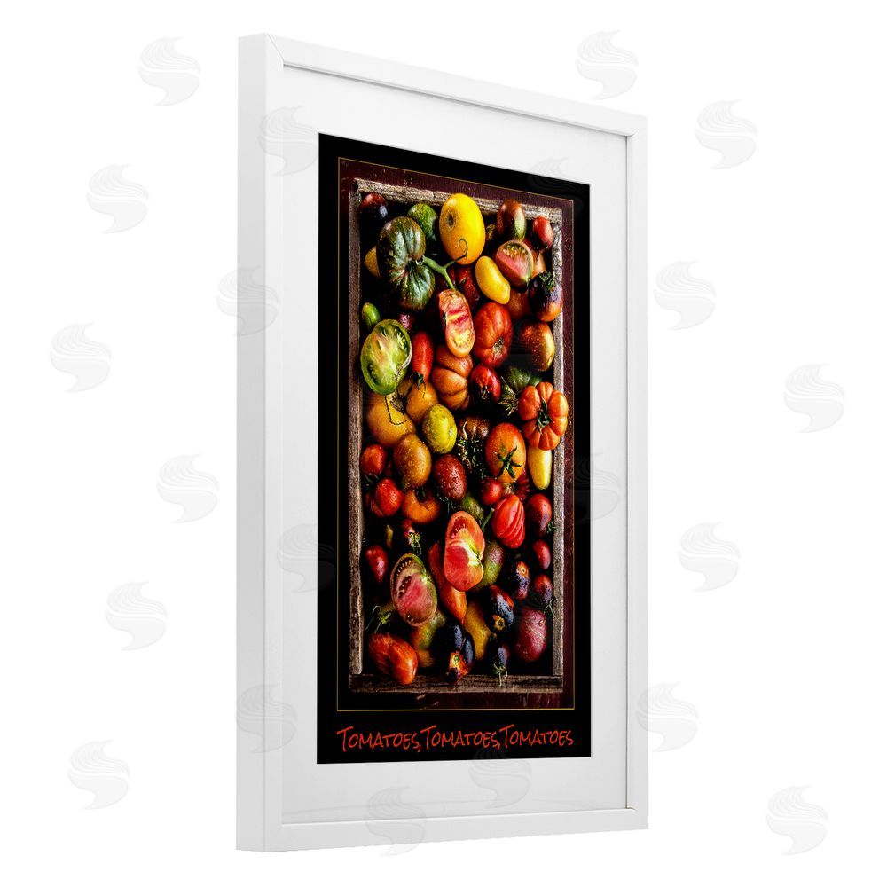 Carl Kravats Ripe & Bountiful Tomato Harvest White Framed Print Under Glass Wall Art