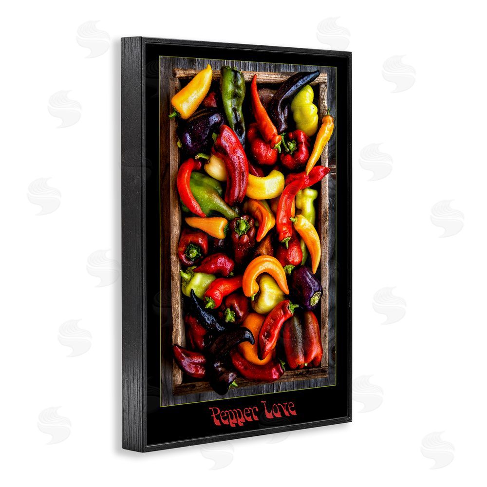 Carl Kravats Pepper Love Vibrant Vegetables Black Framed Giclee Wall Art