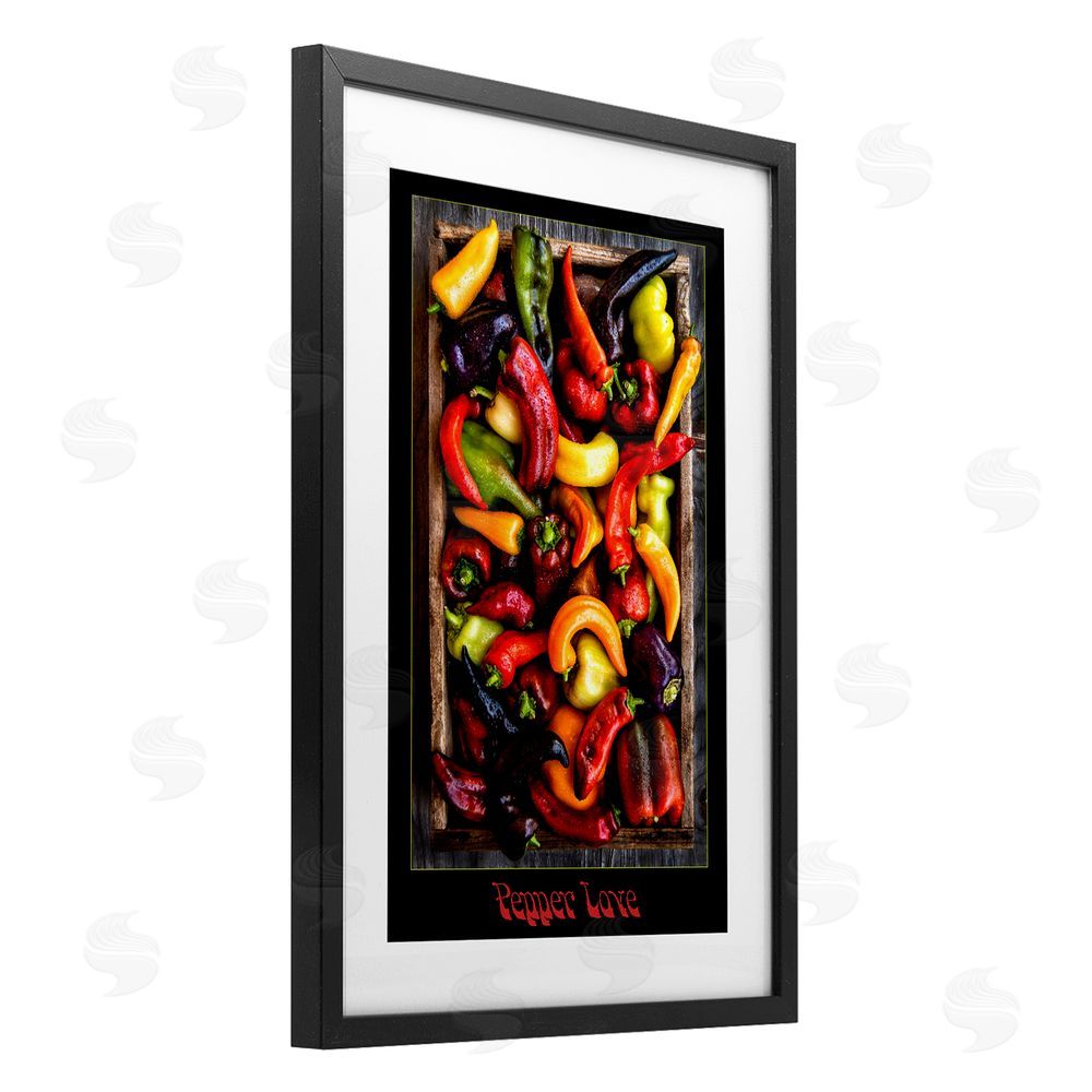 Carl Kravats Pepper Love Vibrant Vegetables Black Framed Print Under Glass Wall Art