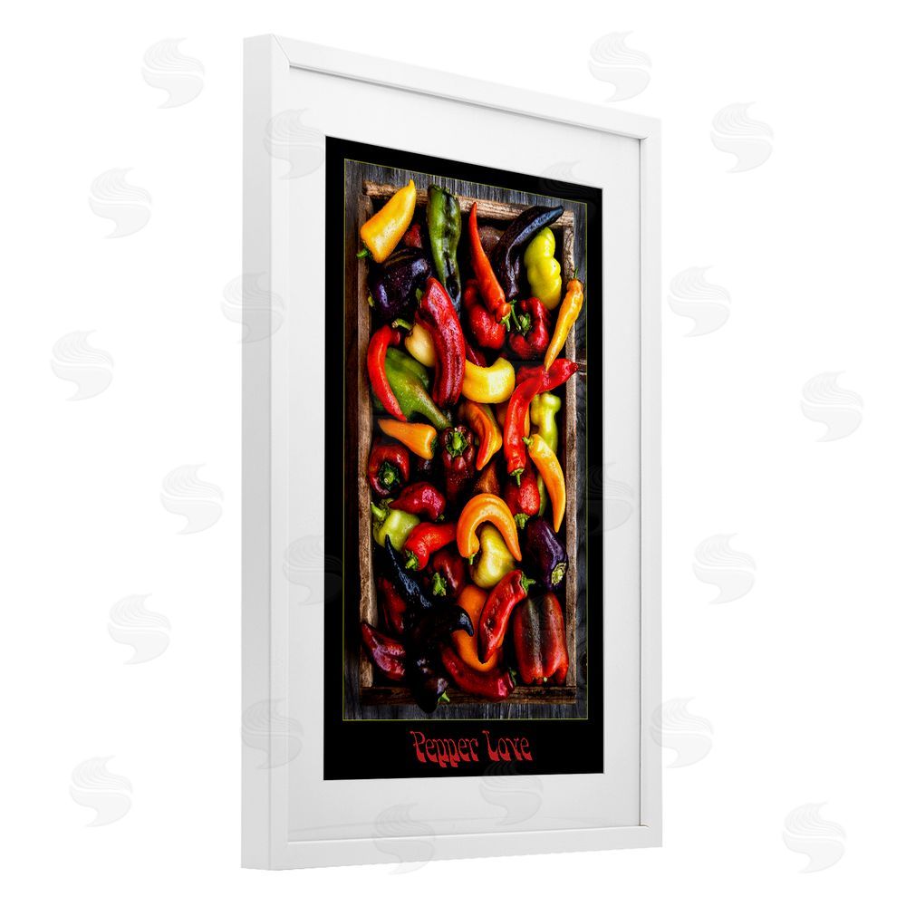 Carl Kravats Pepper Love Vibrant Vegetables White Framed Print Under Glass Wall Art