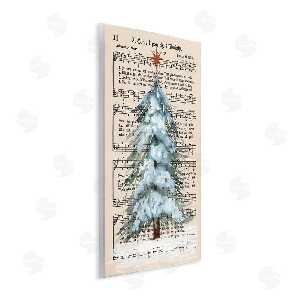 Cady Driver Christmas Tree & Sheet Music Wooden Wall Plaque Art Print