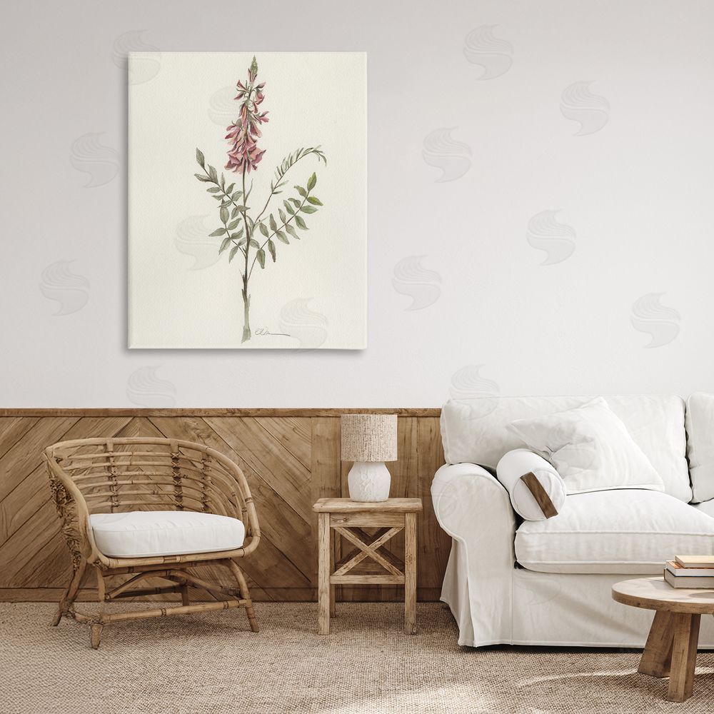 Cady Driver Nature's Delicate Herb Sprig Stretched Canvas Wall Art in Room