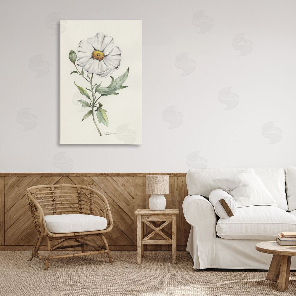 Cady Driver Natural Wild Blossom Sprig Stretched Canvas Wall Art in Room