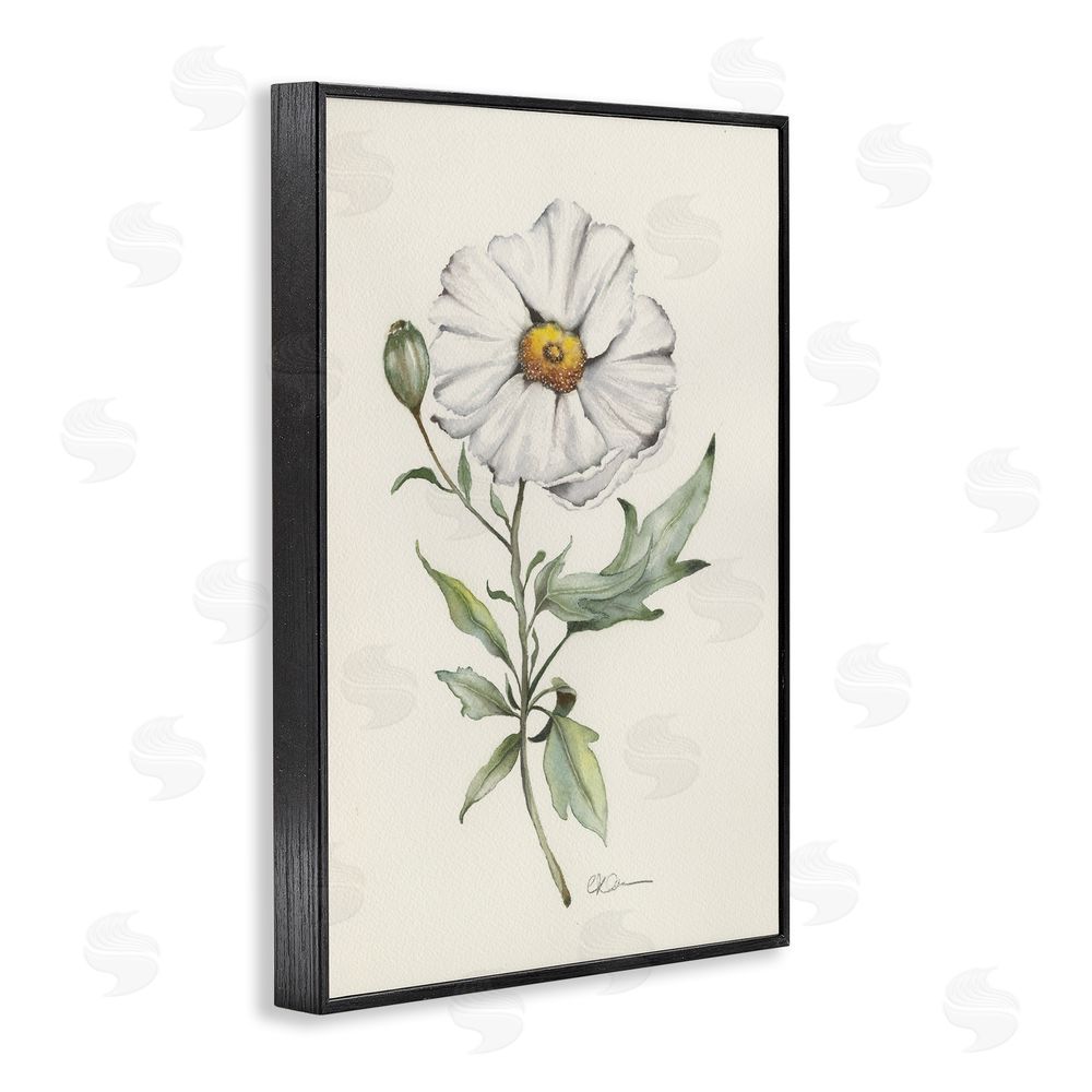 Cady Driver Natural Wild Blossom Sprig Black Framed Giclee Wall Art