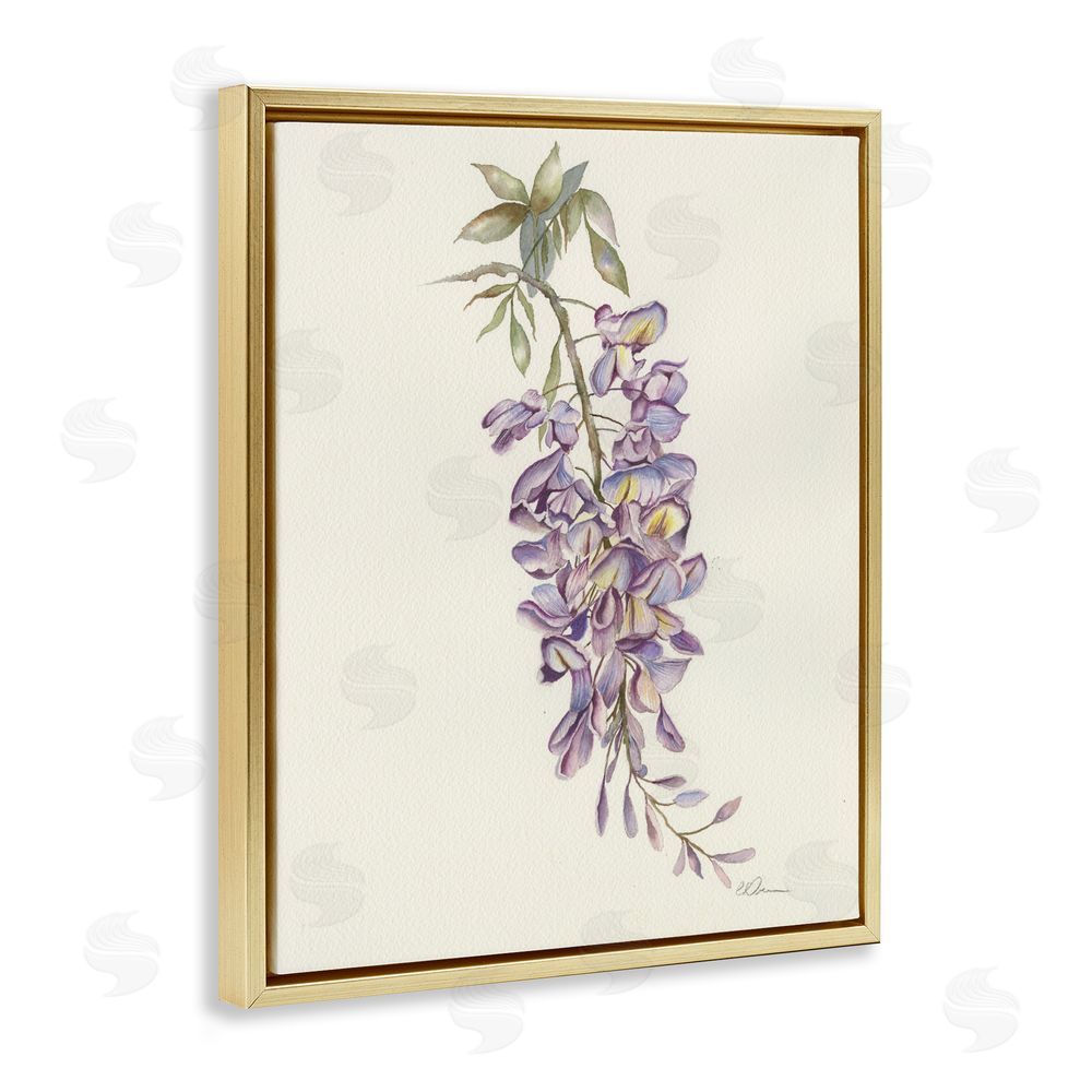 Cady Driver Delicate Hyacinths Study Gold Floating Frame Canvas Wall Art Print