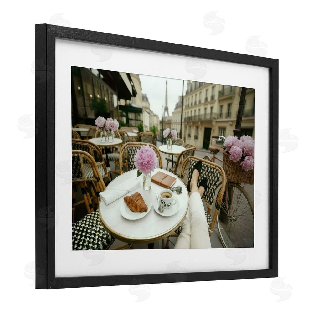 A Barefoot Stylist Brunch On Paris Time Black Framed Print Under Glass Wall Art