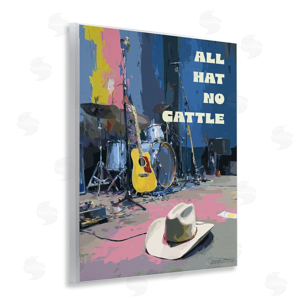 A Barefoot Stylist All Hat No Cattle Musician Wooden Wall Plaque Art Print