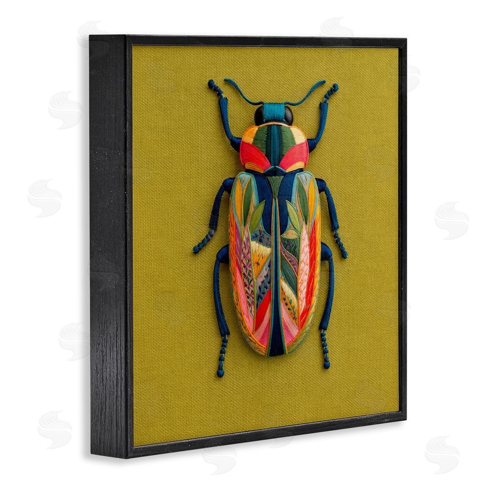 A Barefoot Stylist Beautiful Leaf Patterned Bug Wings Black Framed Giclee Wall Art Print