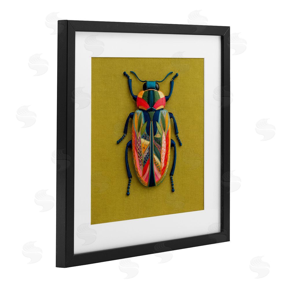 A Barefoot Stylist Beautiful Leaf Patterned Bug Wings Black Framed Print Under Glass Wall Art