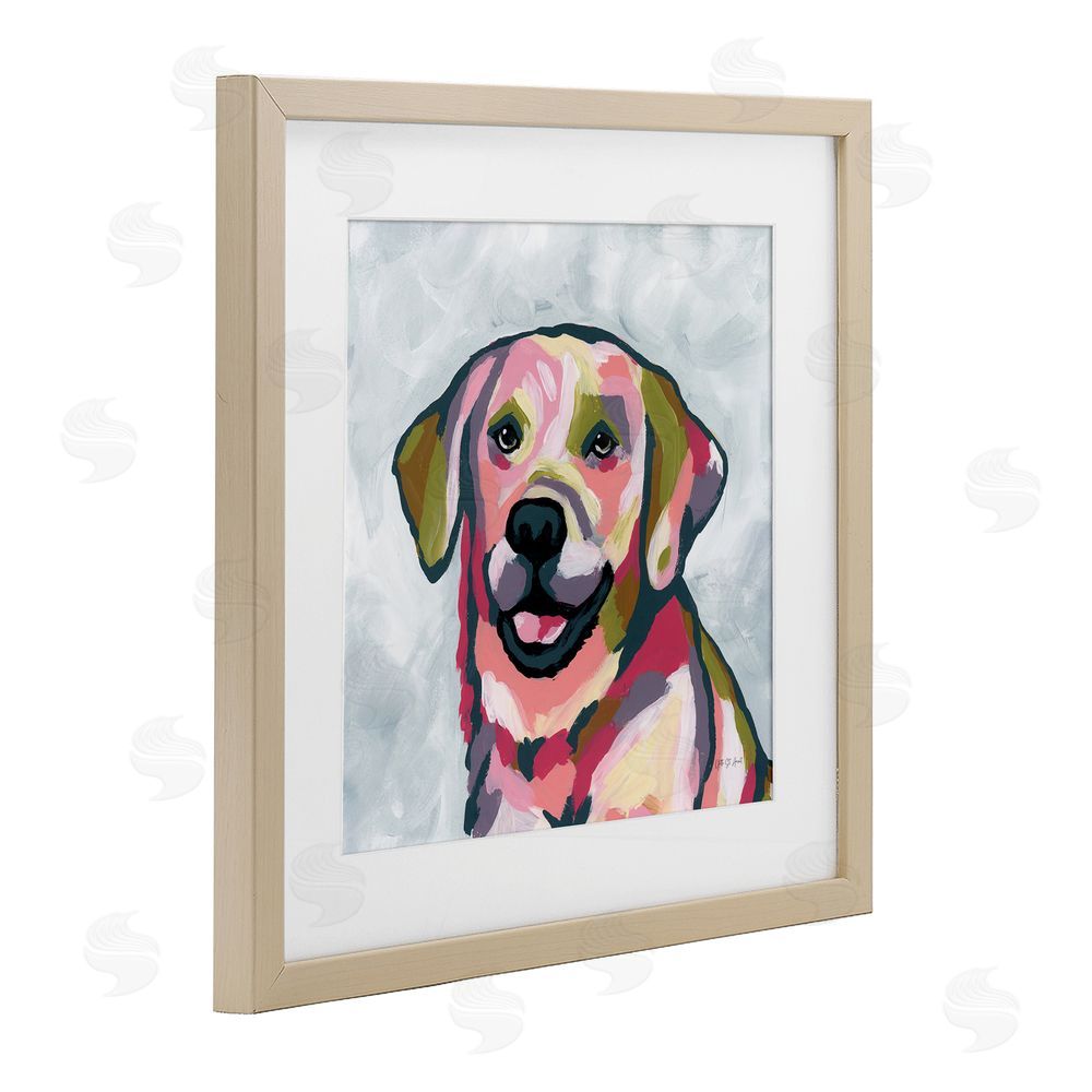 Yvette St. Amant Abstract Labrador Portrait Brown Framed Print Under Glass Wall Art