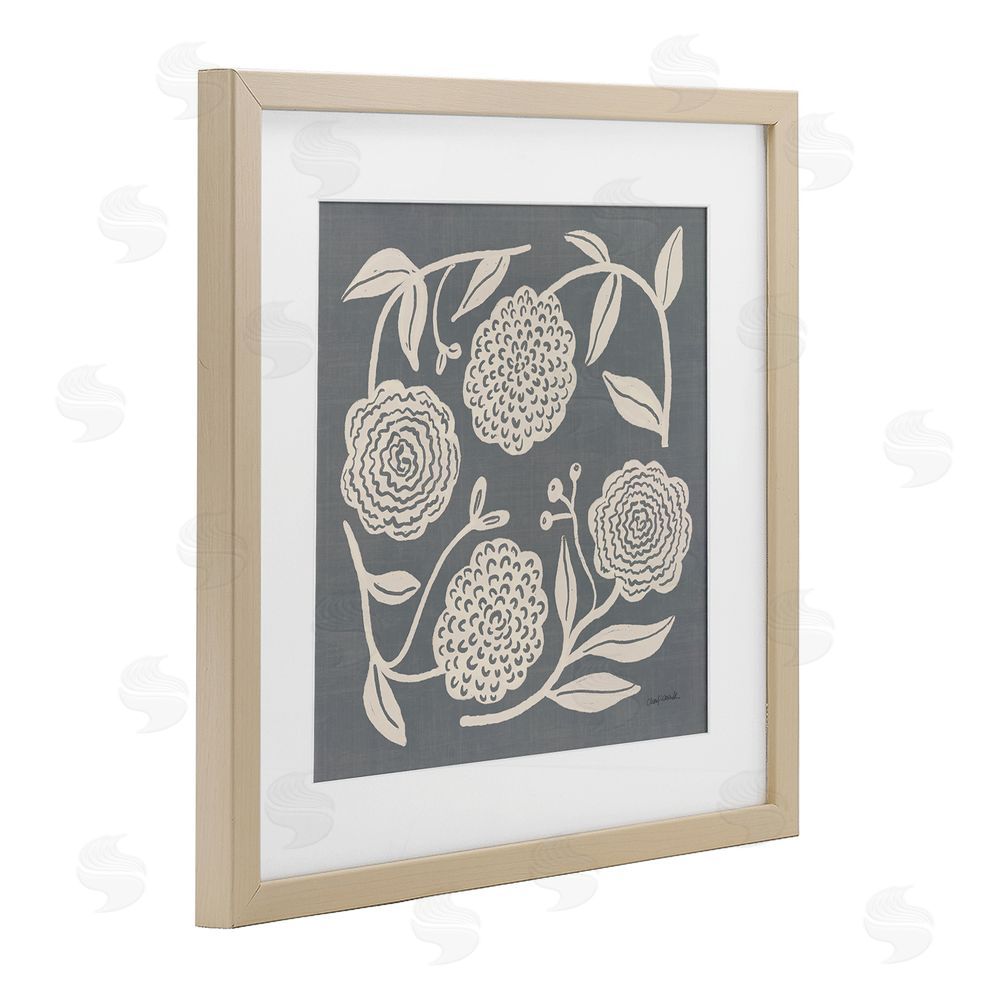 Cheryl Warrick Bloom Toss in Neutrals Brown Framed Print Under Glass Wall Art