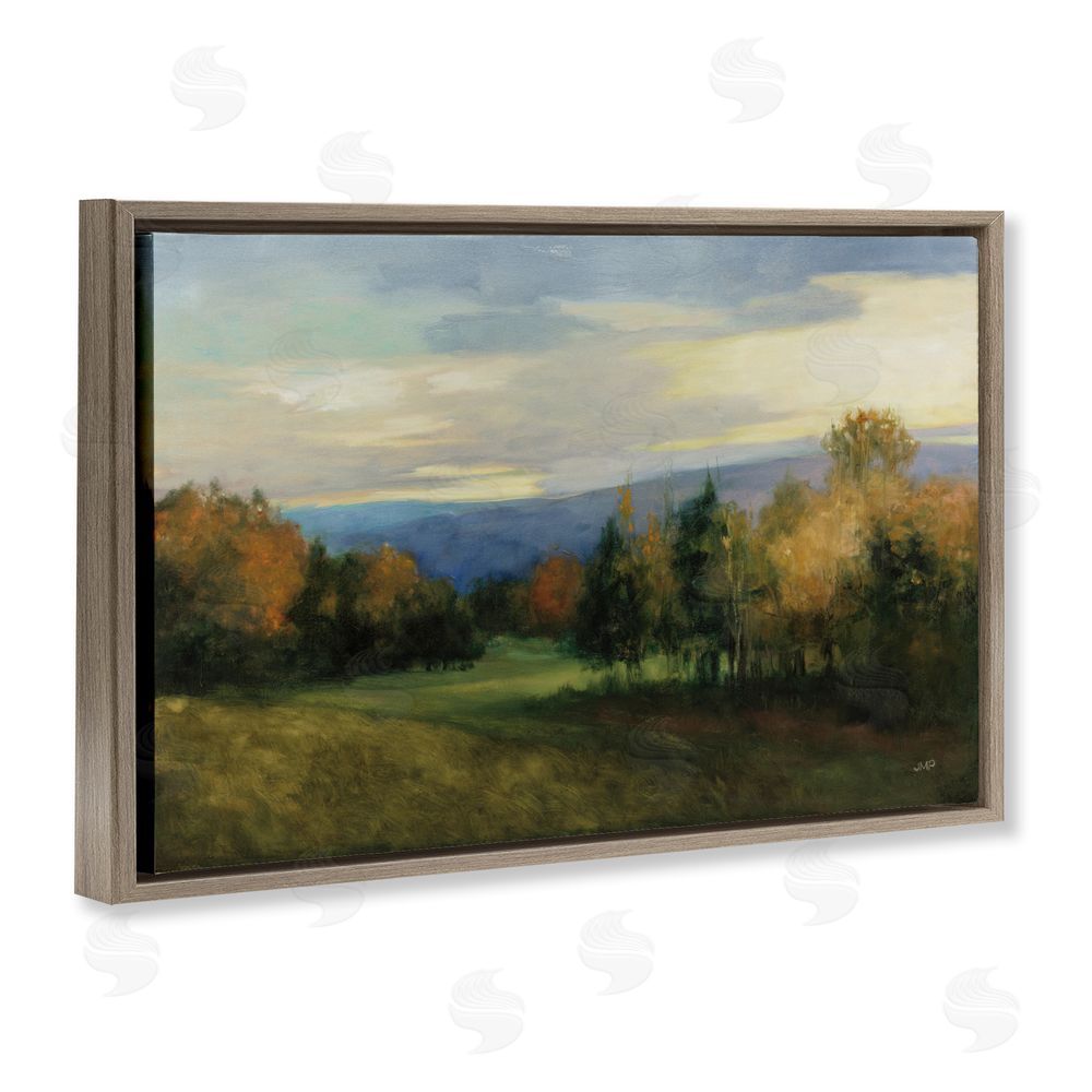 Julia Purinton October Meadow Countryside Brown Floating Framed Canvas Wall Art