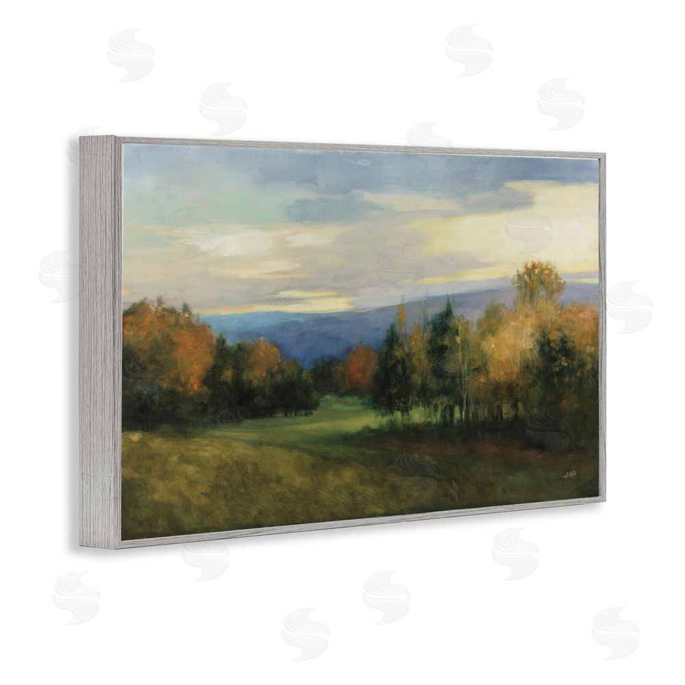 Julia Purinton October Meadow Countryside Gray Framed Giclee Wall Art