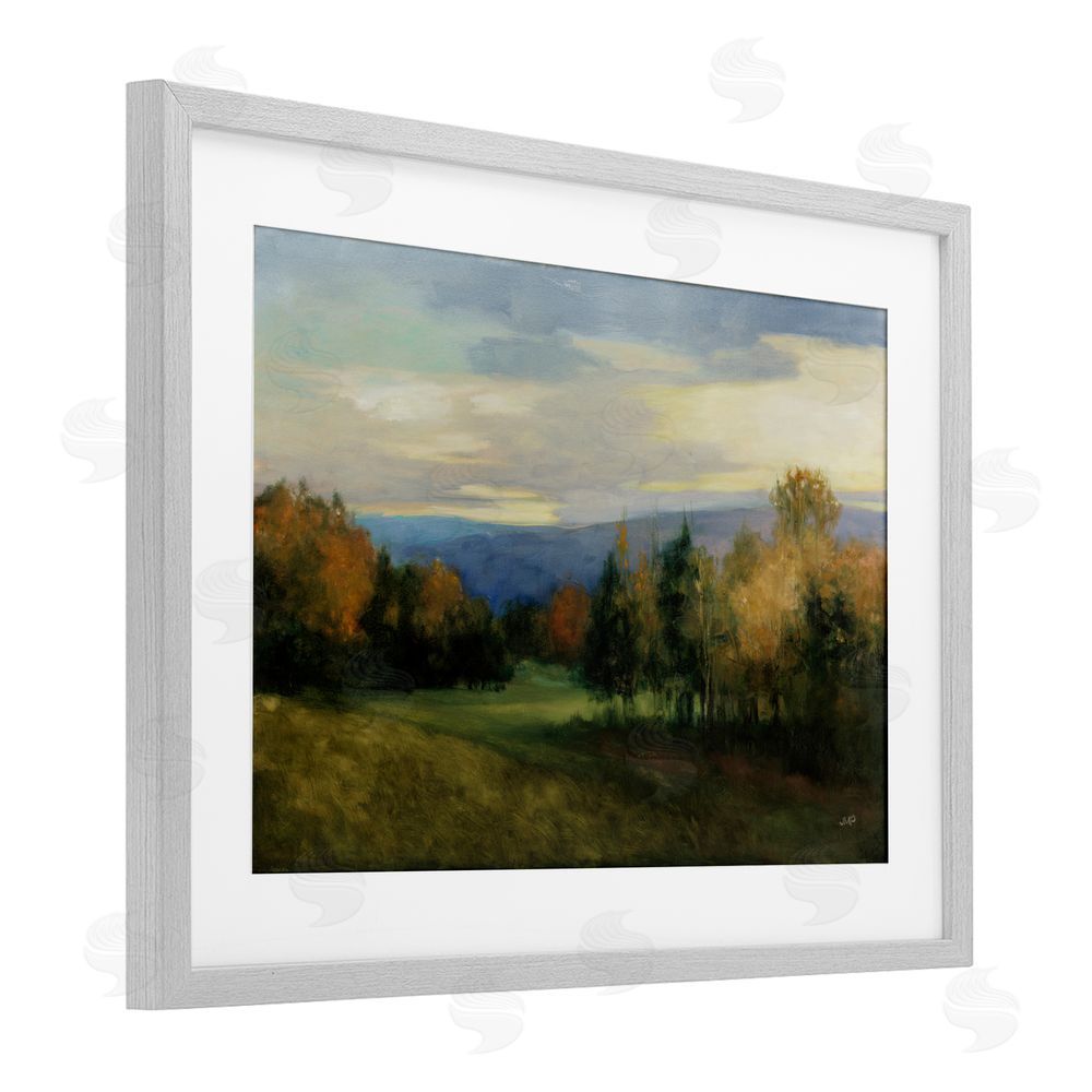 Julia Purinton October Meadow Countryside Gray Framed Print Under Glass Wall Art