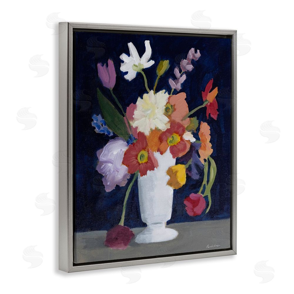 Pamela Munger Bountiful Collection of Florals Gray Floating Frame Canvas Wall Art Print