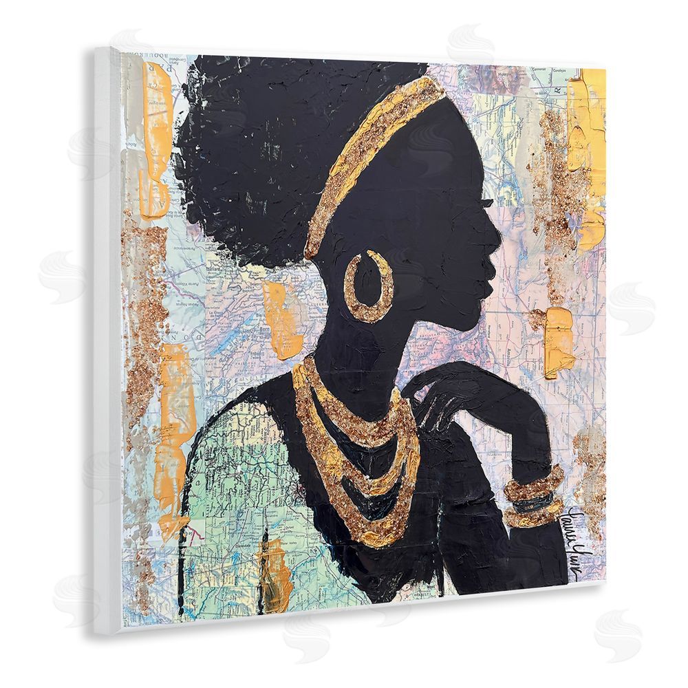Lauren Luna Jewelry Clad Girl Silhouette Wall Plaque Home Decor Art Print