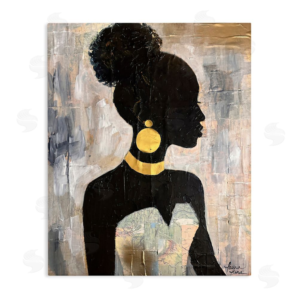 Lauren Luna Elegant Fashion Silhouette Stretched Canvas Wall Art