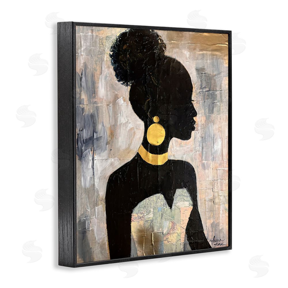 Lauren Luna Elegant Fashion Silhouette Black Framed Giclee Wall Art