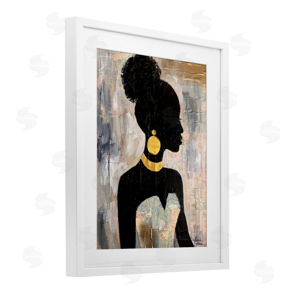 Lauren Luna Elegant Fashion Silhouette White Framed Print Under Glass Wall Art