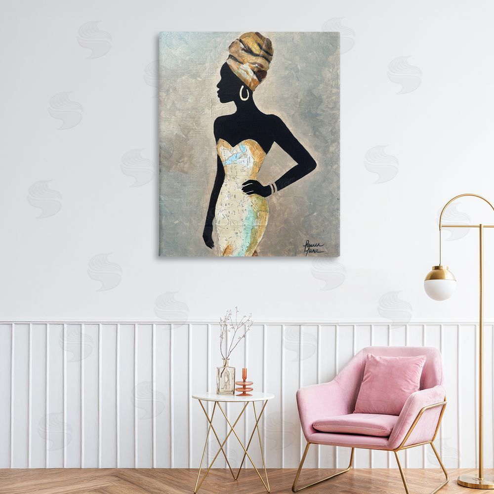 Lauren Luna Motherland Muse Fashion Portrait Stretched Canvas Wall Art in Room