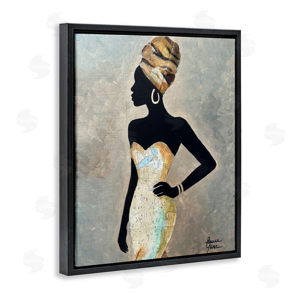 Lauren Luna Motherland Muse Fashion Portrait Black Floating Framed Canvas Wall Art