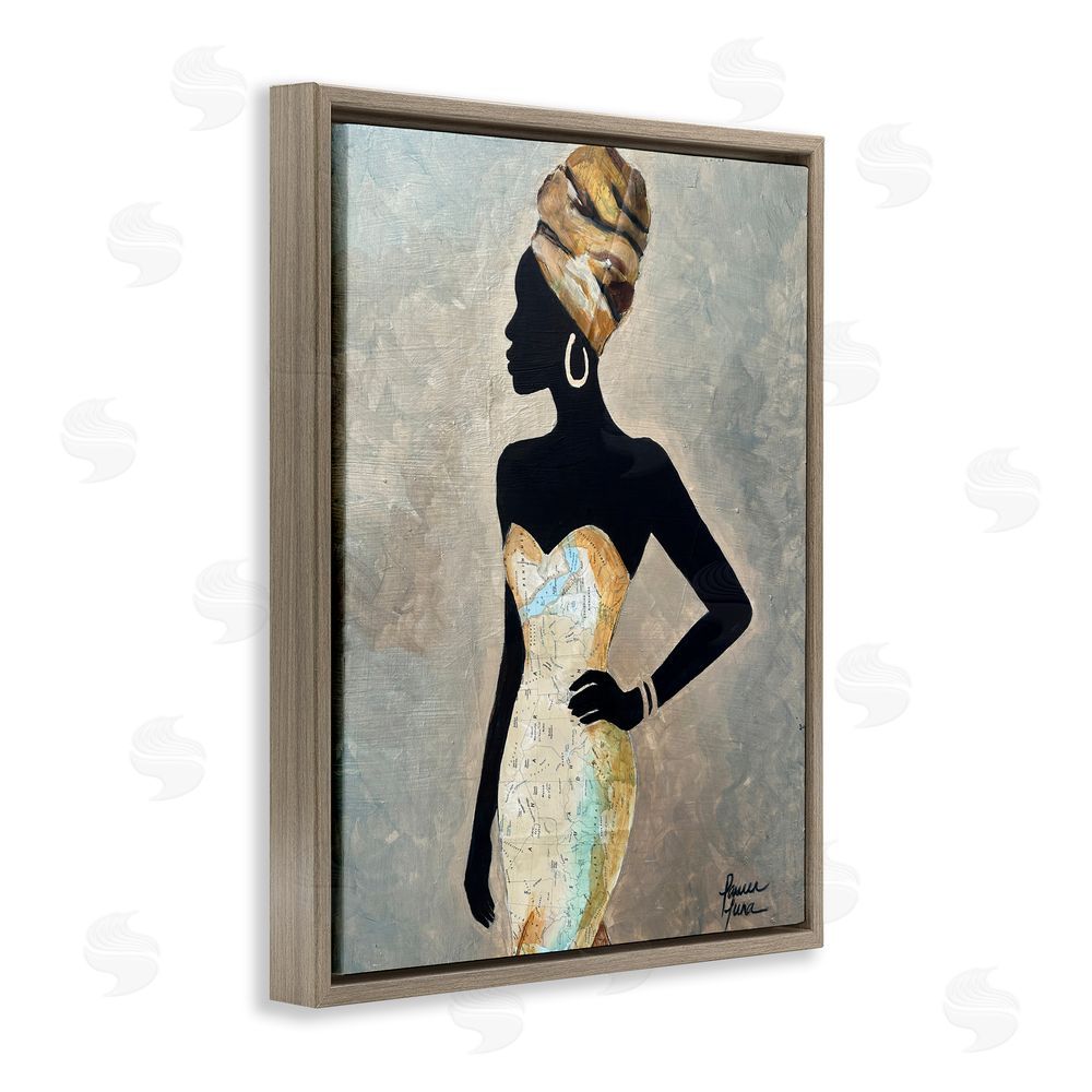 Lauren Luna Motherland Muse Fashion Portrait Brown Floating Framed Canvas Wall Art