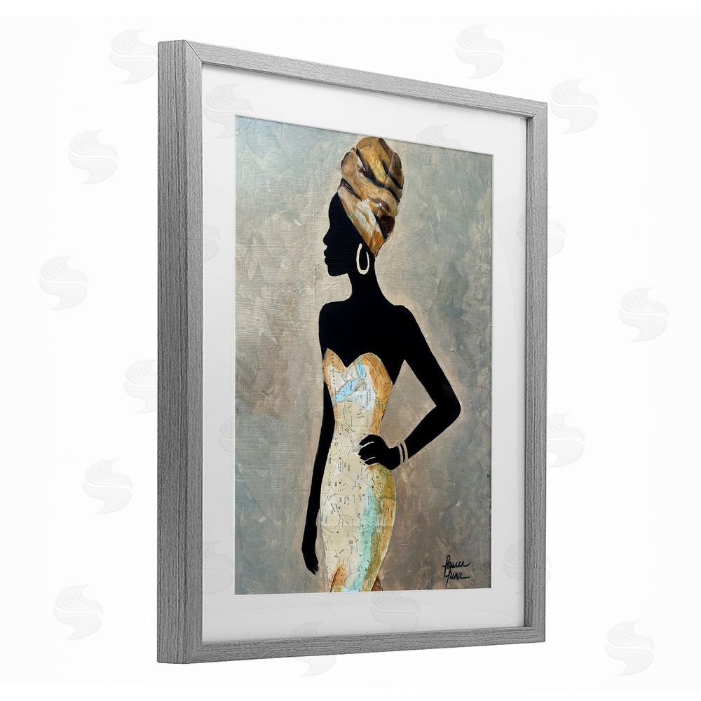 Lauren Luna Motherland Muse Fashion Portrait Gray Framed Print Under Glass Wall Art