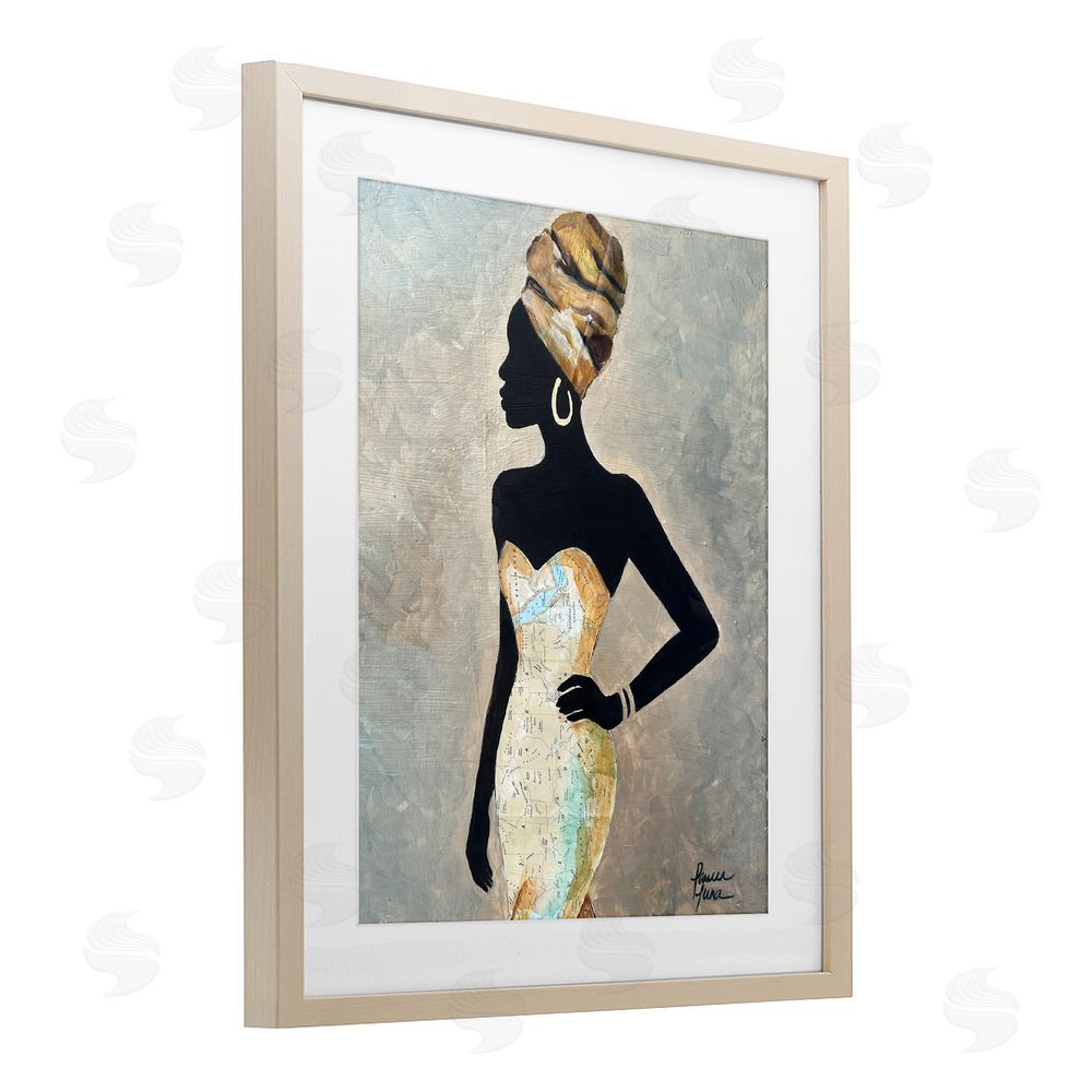 Lauren Luna Motherland Muse Fashion Portrait Brown Framed Print Under Glass Wall Art