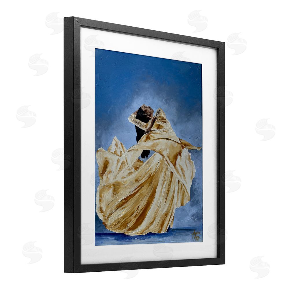Lauren Luna Expressive Elegant Dancer Black Framed Print Under Glass Wall Art