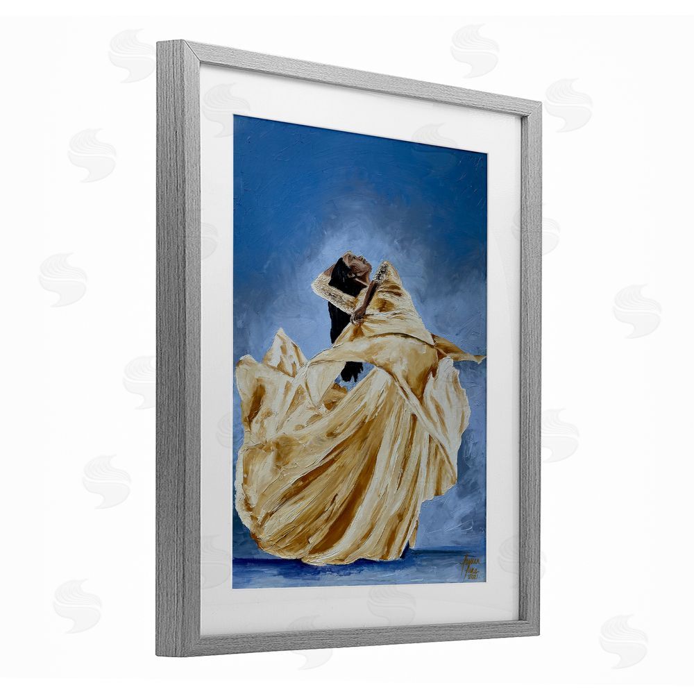 Lauren Luna Expressive Elegant Dancer Gray Framed Print Under Glass Wall Art