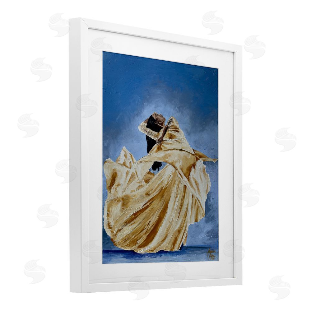 Lauren Luna Expressive Elegant Dancer White Framed Print Under Glass Wall Art