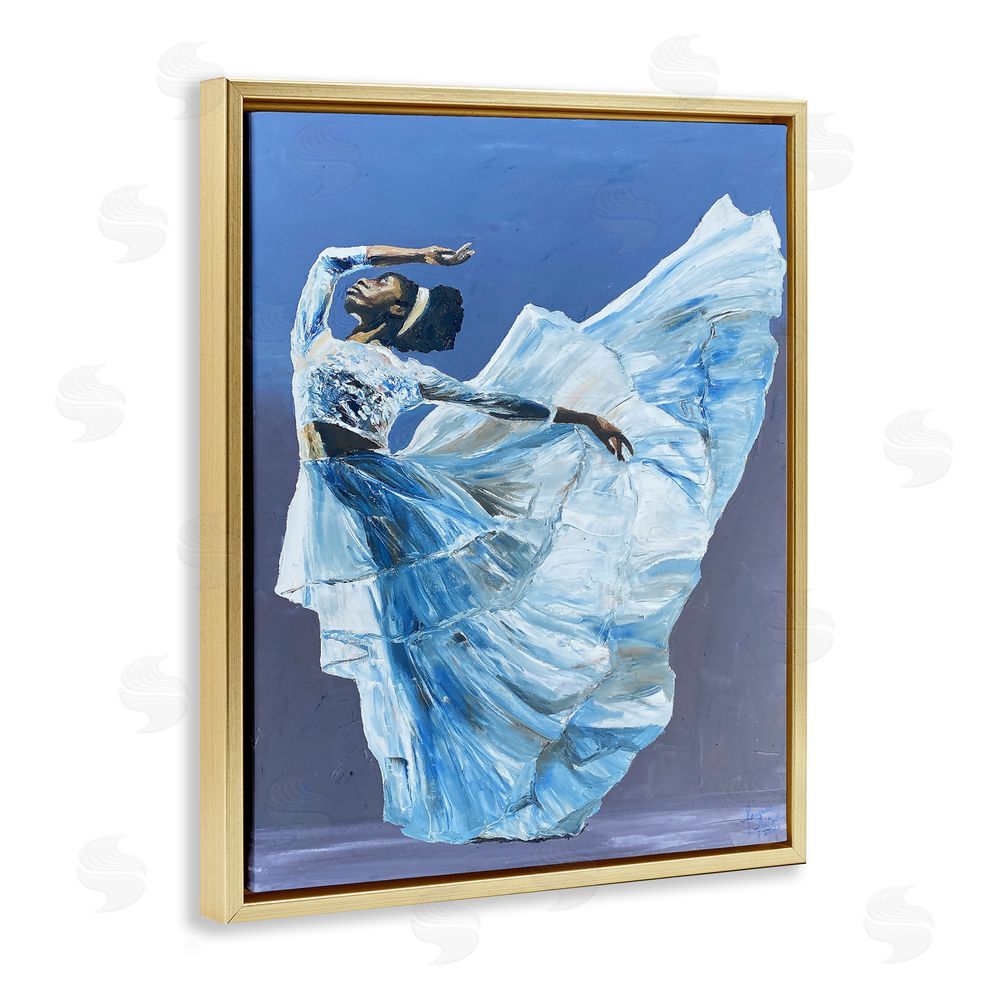 Lauren Luna Young Queen Dancer Gold Floating Framed Canvas Wall Art Print