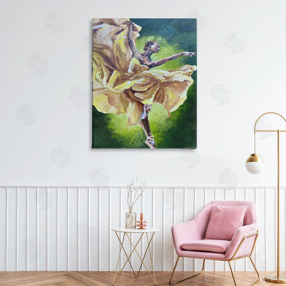 Lauren Luna Primavera Ballet Dancer Stretched Canvas Wall Art in Room
