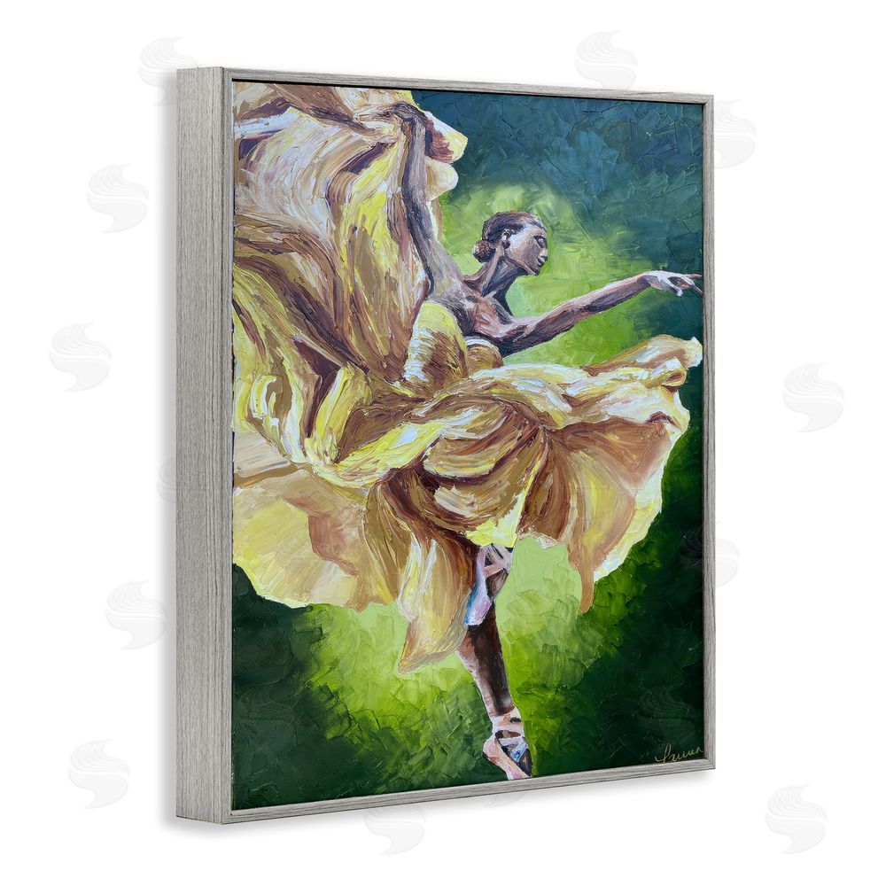 Lauren Luna Primavera Ballet Dancer Gray Framed Giclee Wall Art