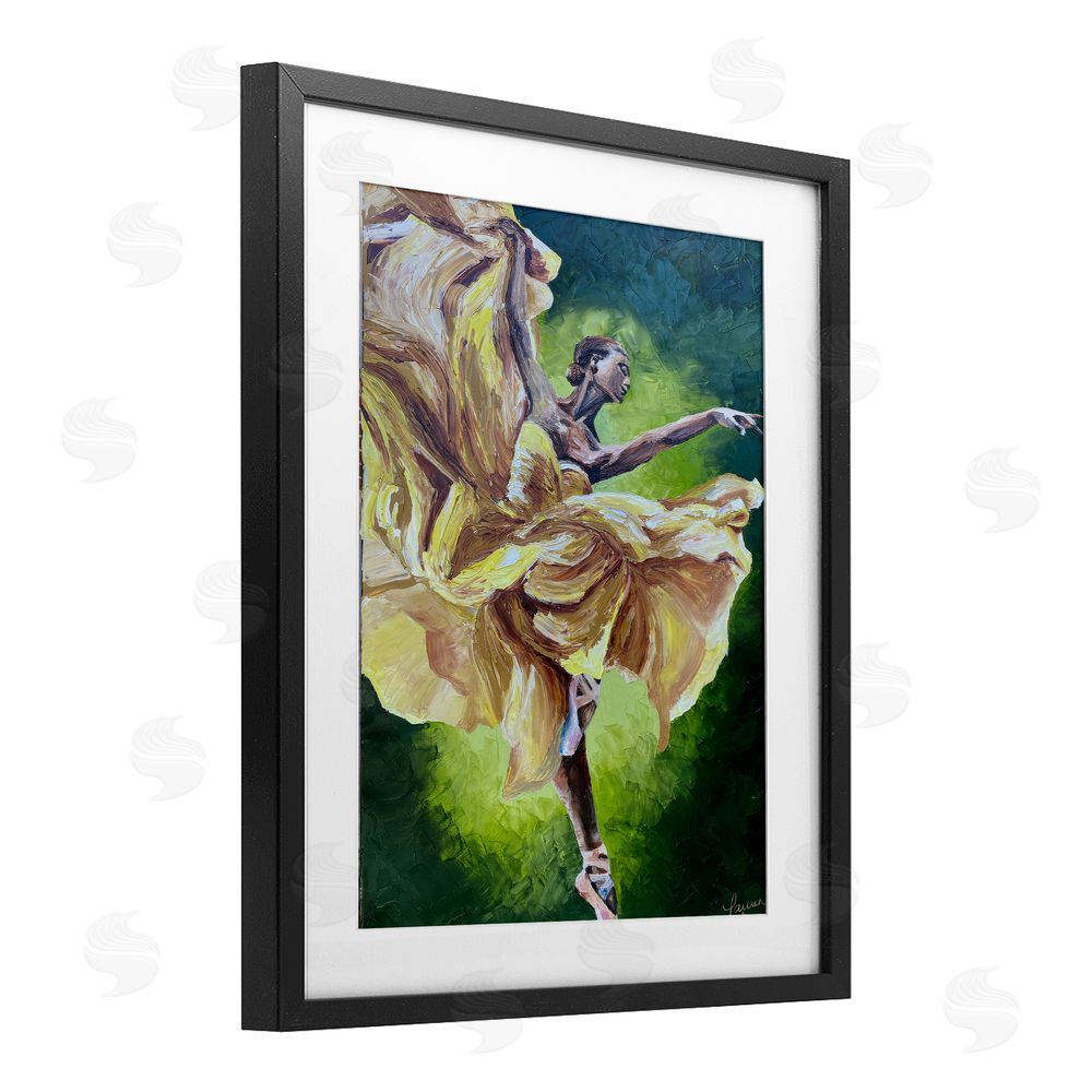 Lauren Luna Primavera Ballet Dancer Black Framed Print Under Glass Wall Art