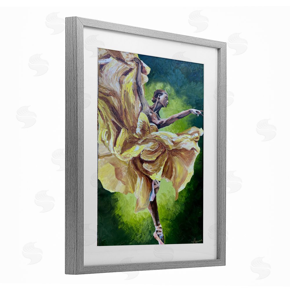 Lauren Luna Primavera Ballet Dancer Gray Framed Print Under Glass Wall Art