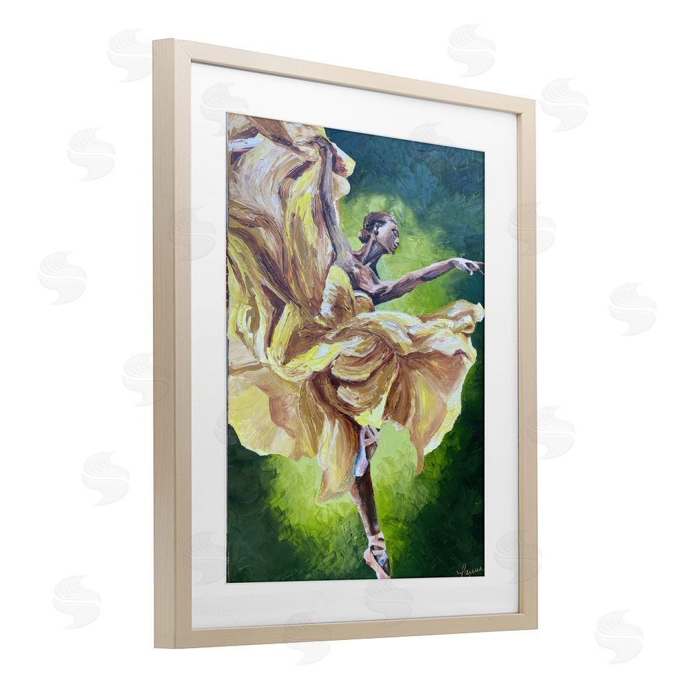Lauren Luna Primavera Ballet Dancer Brown Framed Print Under Glass Wall Art