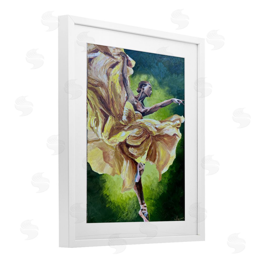 Lauren Luna Primavera Ballet Dancer White Framed Print Under Glass Wall Art