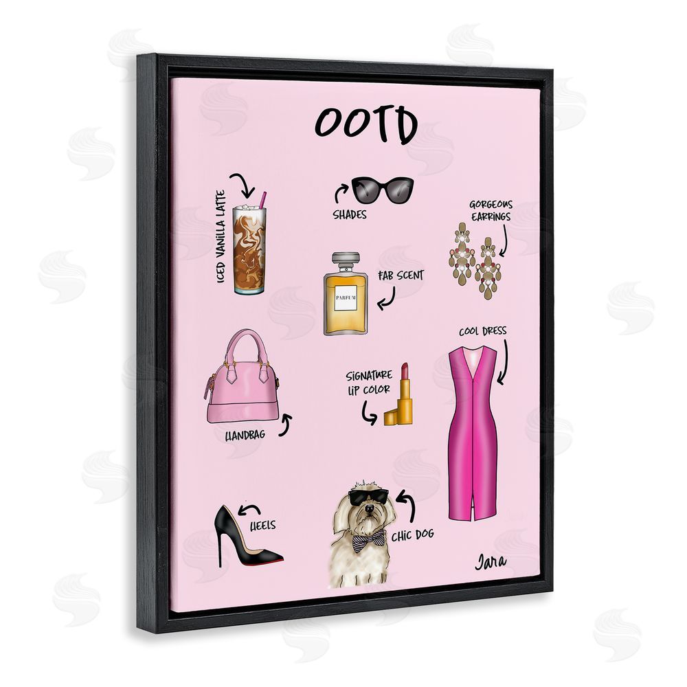 Tara Boone Feminine Glam Outfit of the Day Black Floating Framed Canvas Wall Art