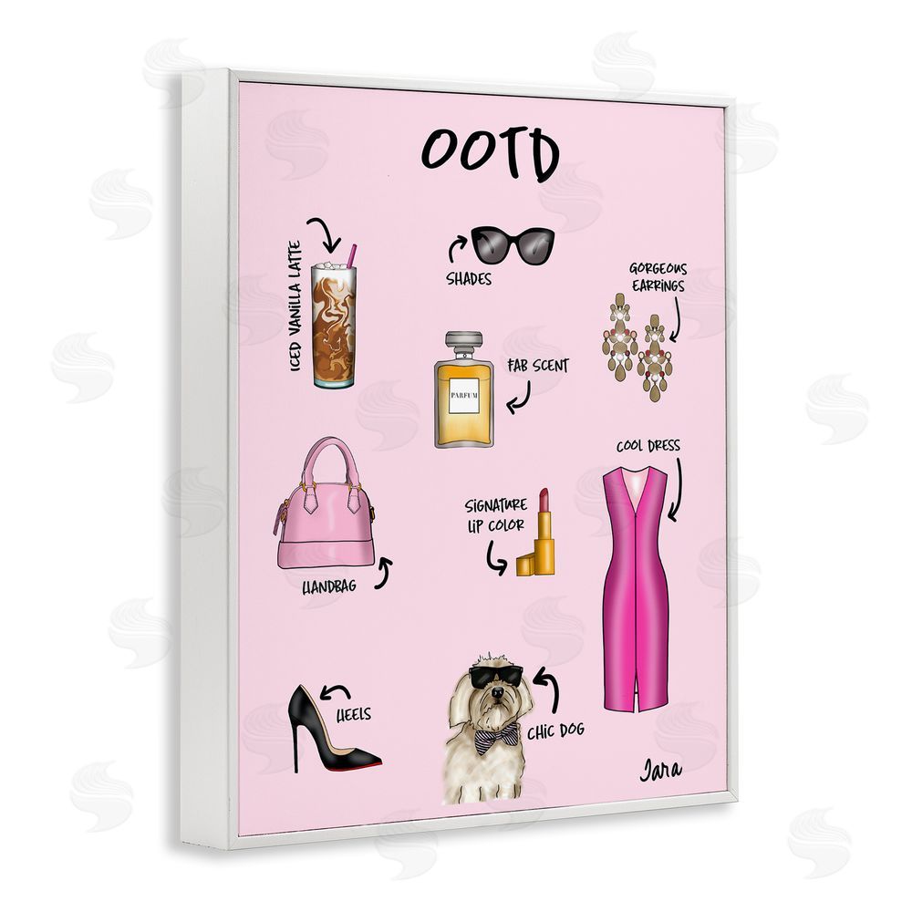 Tara Boone Feminine Glam Outfit of the Day White Framed Giclee Wall Art
