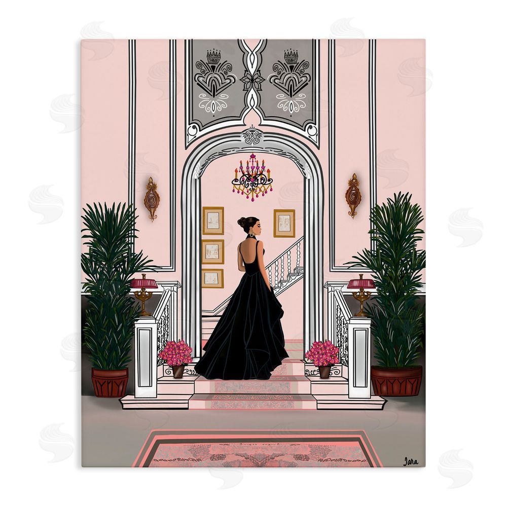 Tara Boone Mansion Girl in Gown Stretched Canvas Wall Art