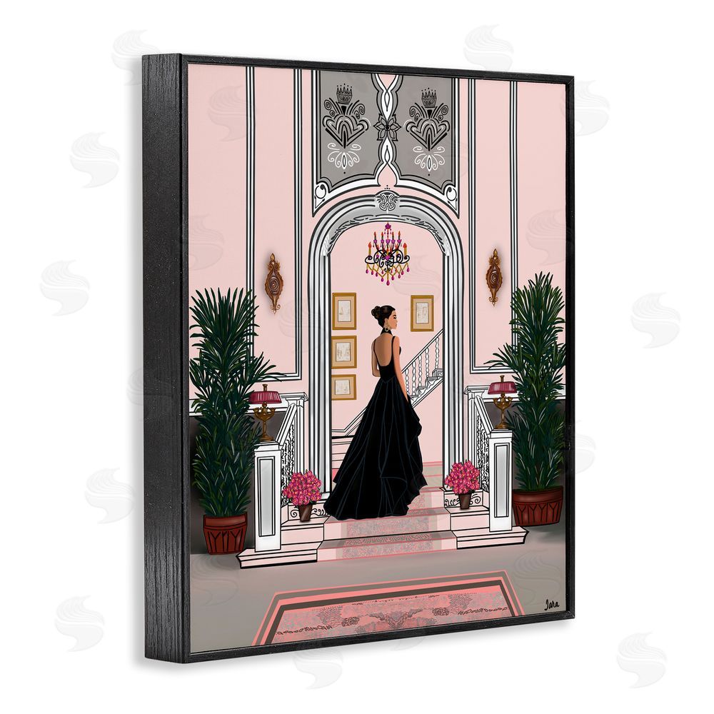 Tara Boone Mansion Girl in Gown Black Framed Giclee Wall Art