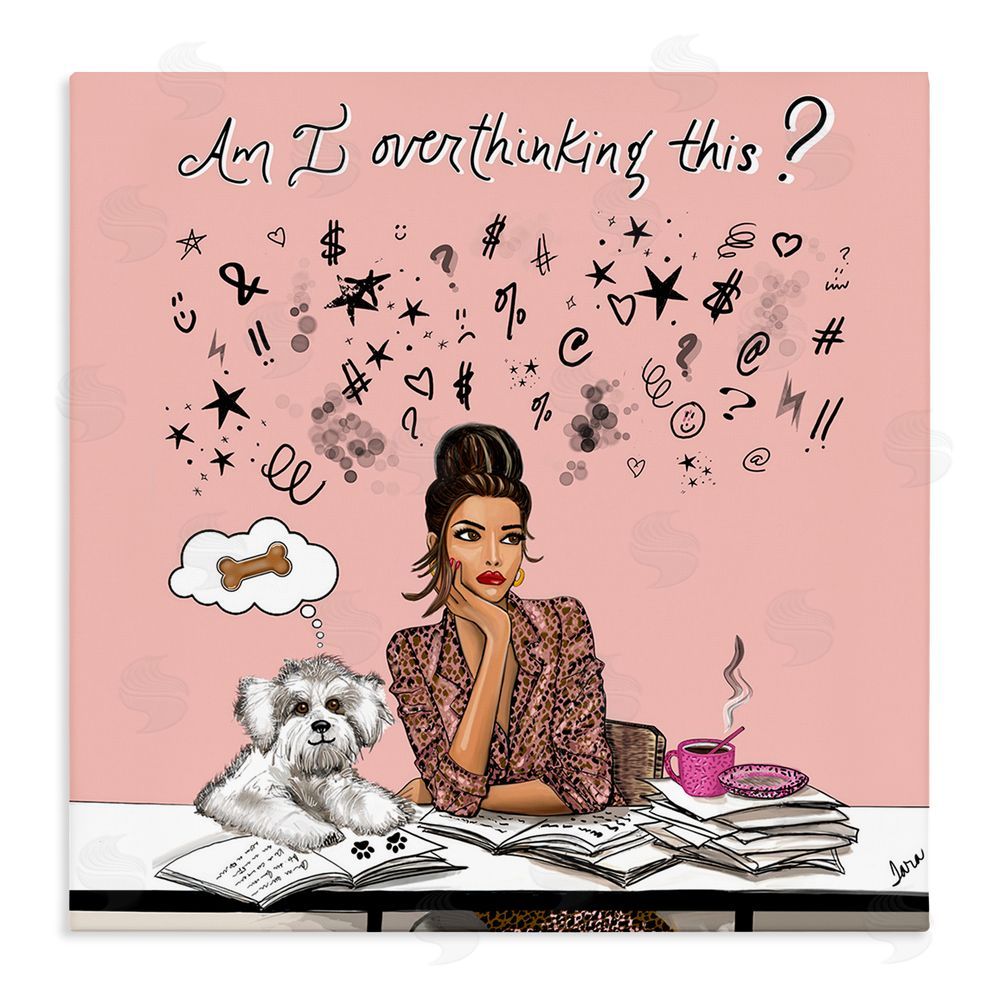 Tara Boone Overthinking Reflection with Puppy Stretched Canvas Wall Art