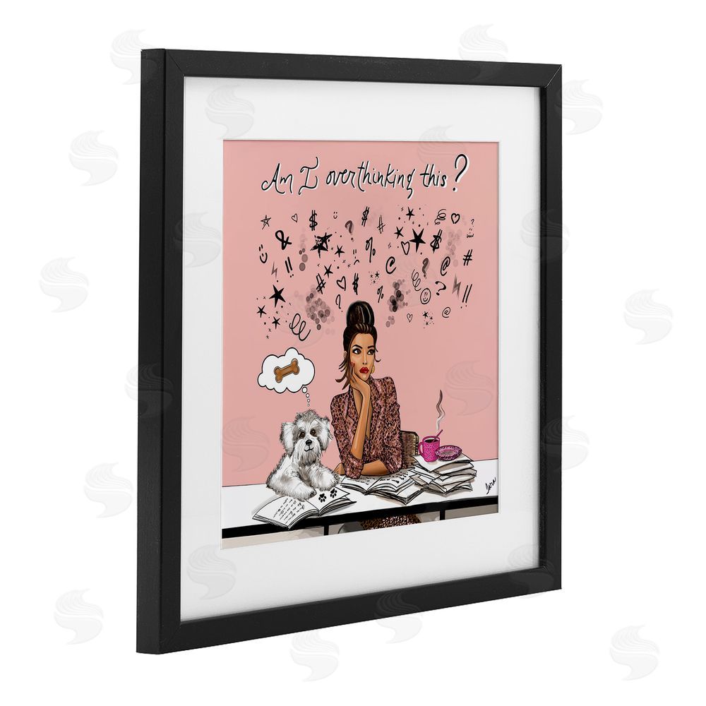 Tara Boone Overthinking Reflection with Puppy Black Framed Print Under Glass Wall Art