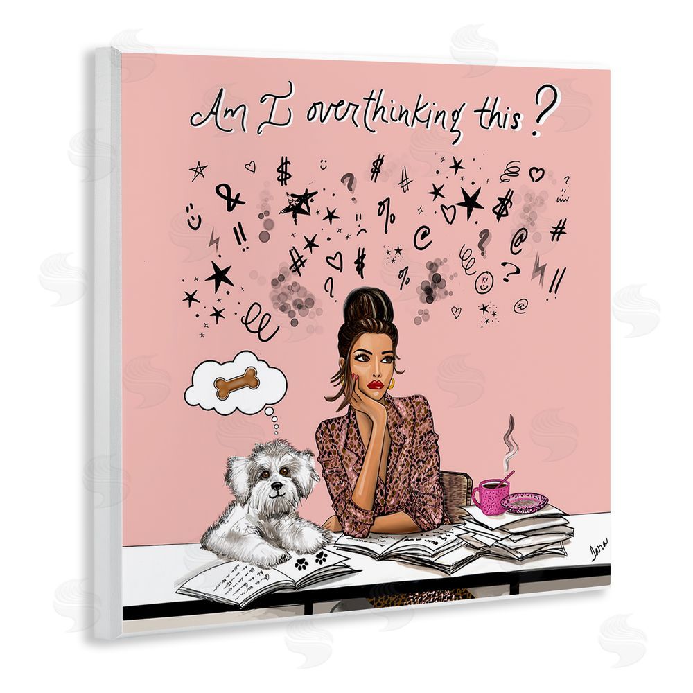 Tara Boone Overthinking Reflection with Puppy Wall Plaque Home Decor Art Print