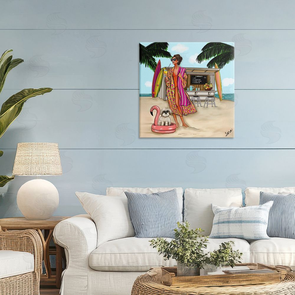 Tara Boone Beach Girl in Summer Sun Stretched Canvas Wall Art Print in Room
