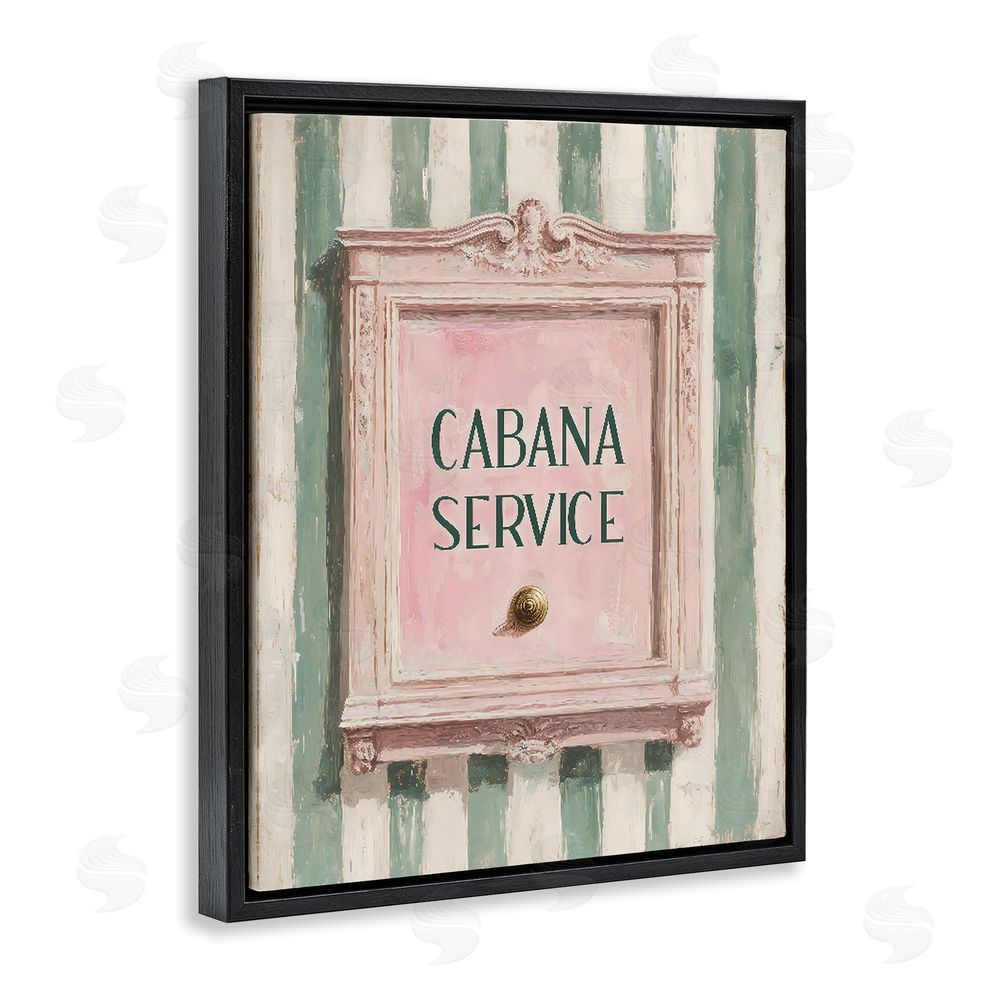 Arlington Prints Cabana Service Button Black Floating Frame Canvas Wall Art Print